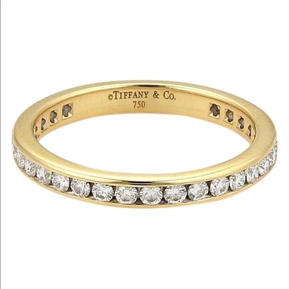 Tiffany & Co. Jewelry - TIFFANY &CO yellow gold eternity diamond band.